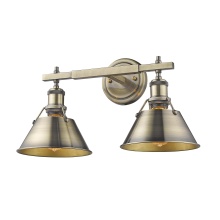 Golden 3306-BA2 AB-AB - Yep by Golden Lighting Orwell 2-light Vanity in Aged Brass